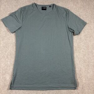 Cuts Gray Drop Hem Performance Short Sleeve Men's Size‎ Large EUC